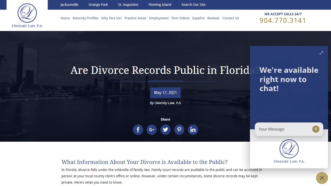 Are Divorce Records Public in Florida? | Owenby Law